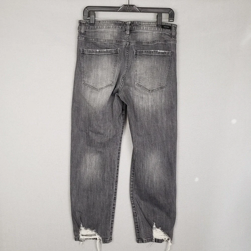 Liverpool Size 29 Straight Leg Crop Jean Distressed Black Grunge Casual Everyday